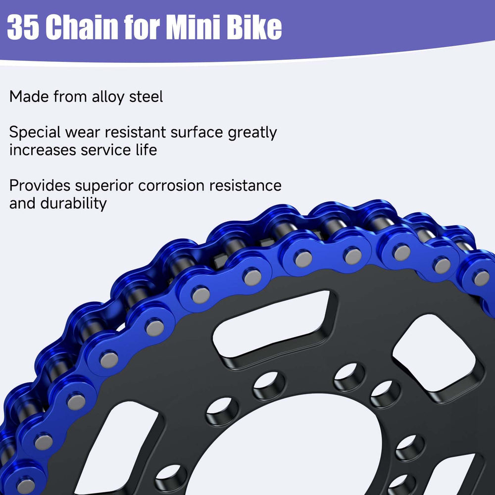 CILOYU chain installed on minibike drive demonstrating fit and reliability