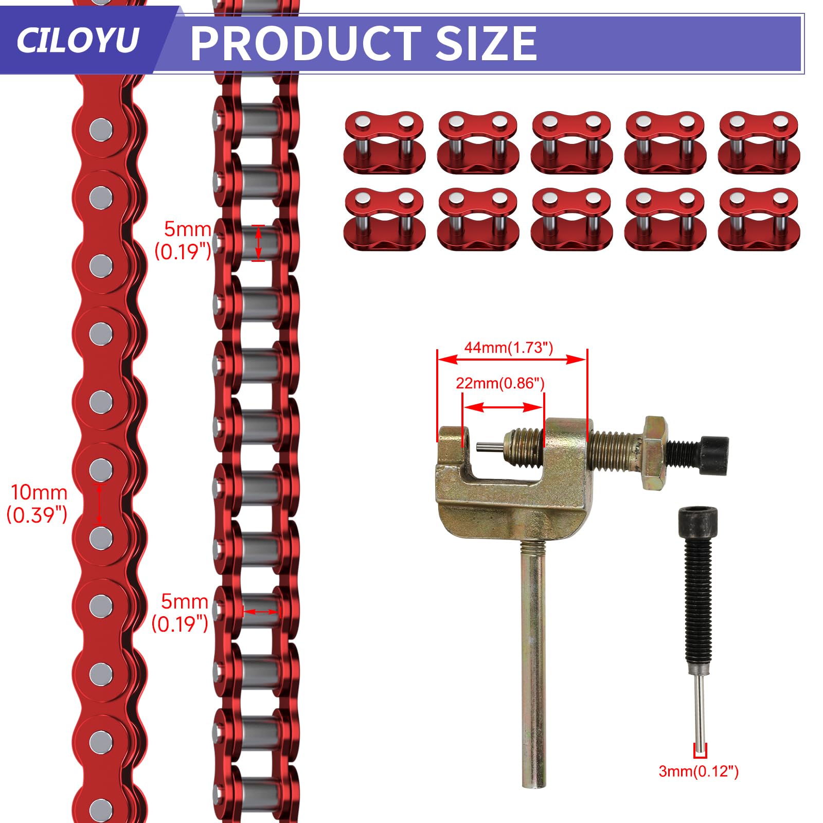CILOYU master link and clip included for quick join and repair