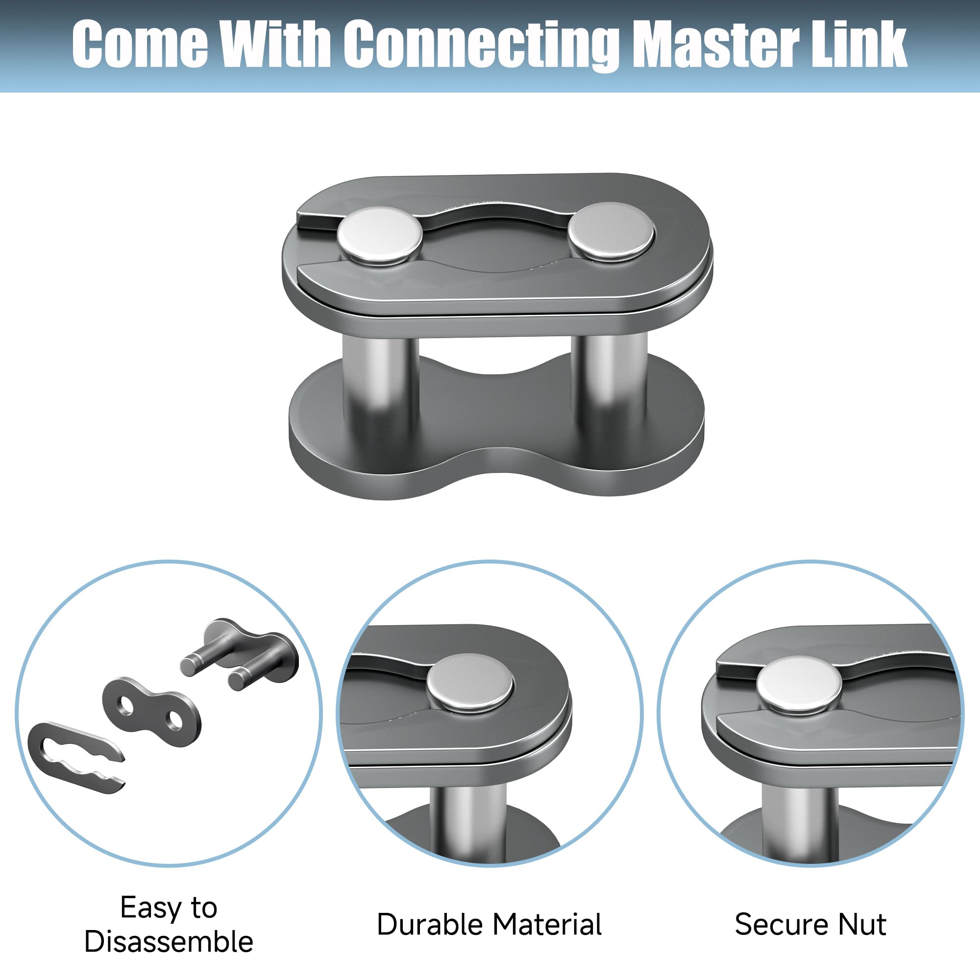 CILOYU packaged chain box with contents showing included adjuster and master link benefit