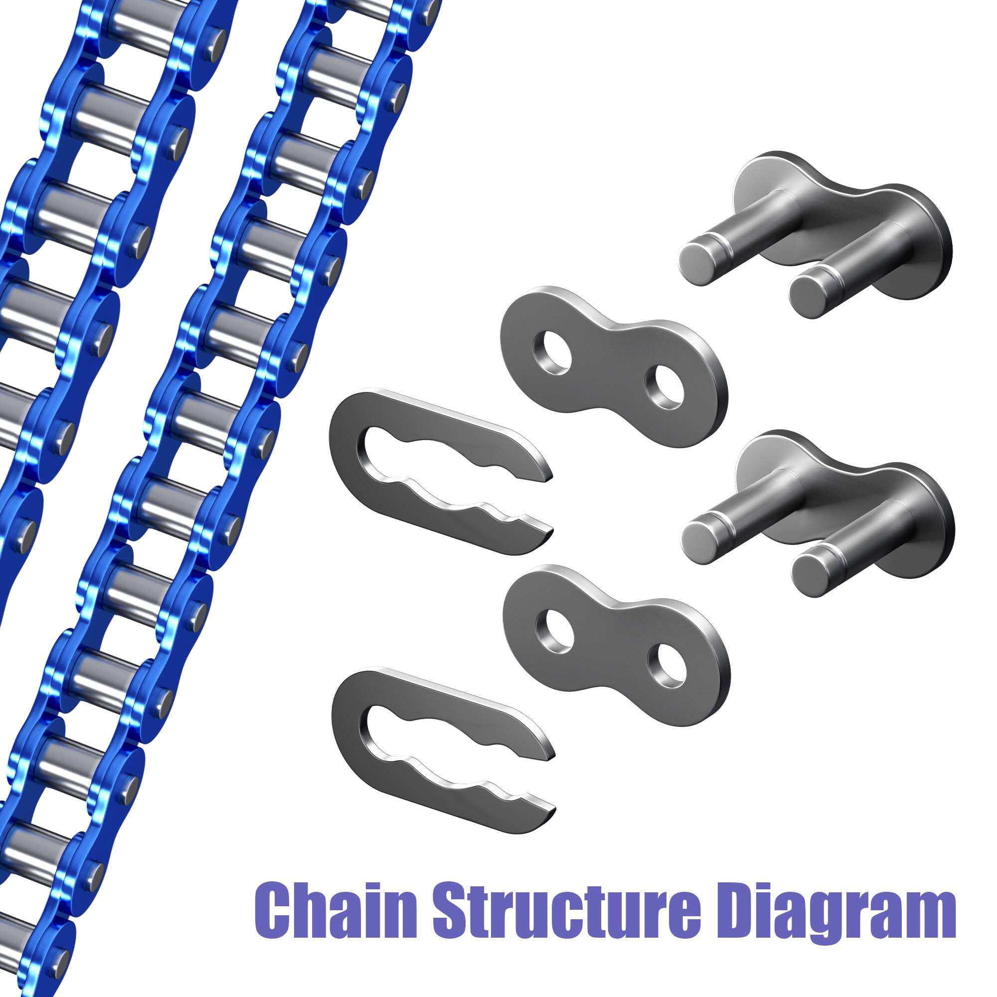 CILOYU chain next to ruler showing 140-link scale for accurate sizing
