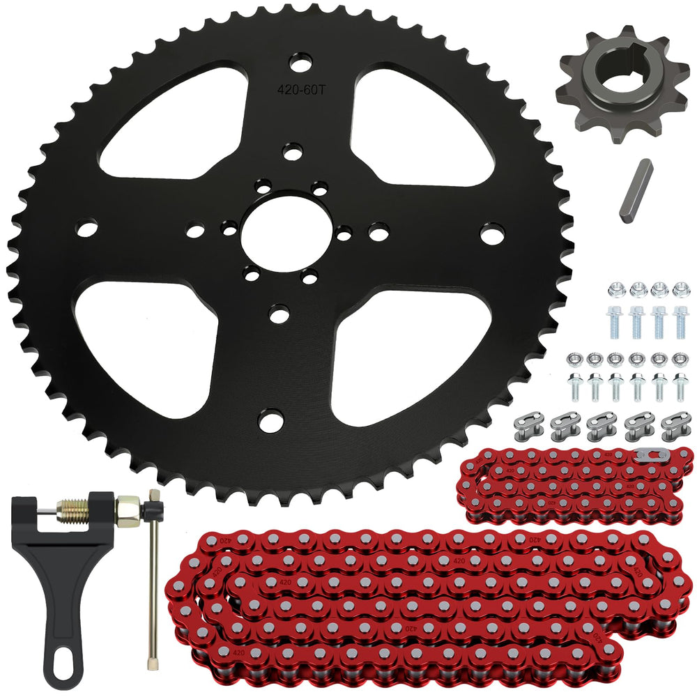 CILOYU front view of sprocket and chain kit showing complete upgrade benefits