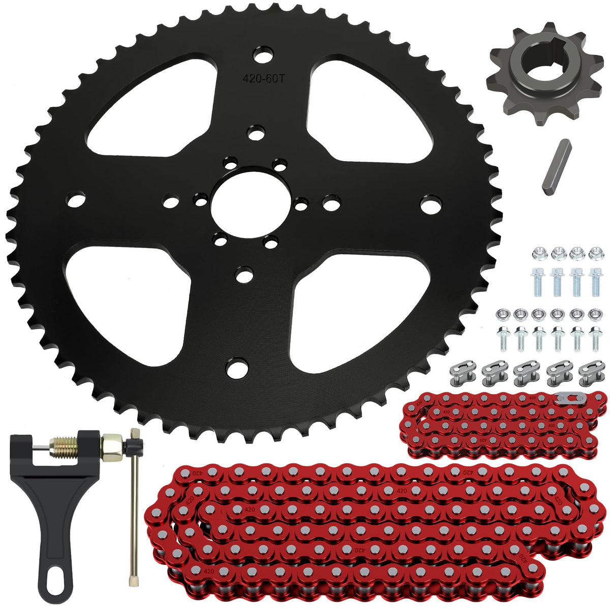 CILOYU front view of sprocket and chain kit showing complete upgrade benefits