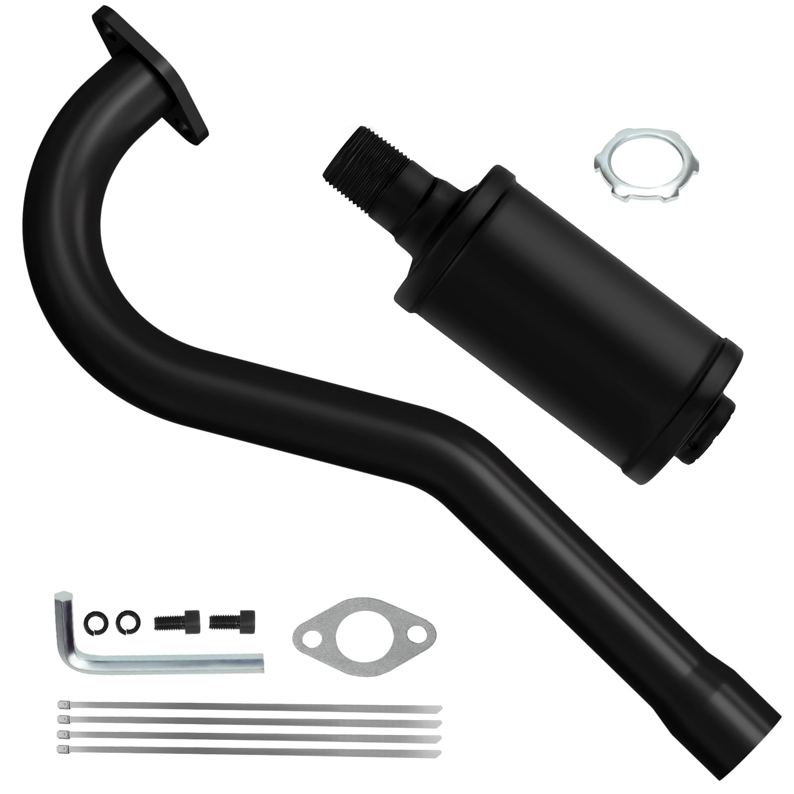 CILOYU front view of exhaust header showing full profile for fit verification