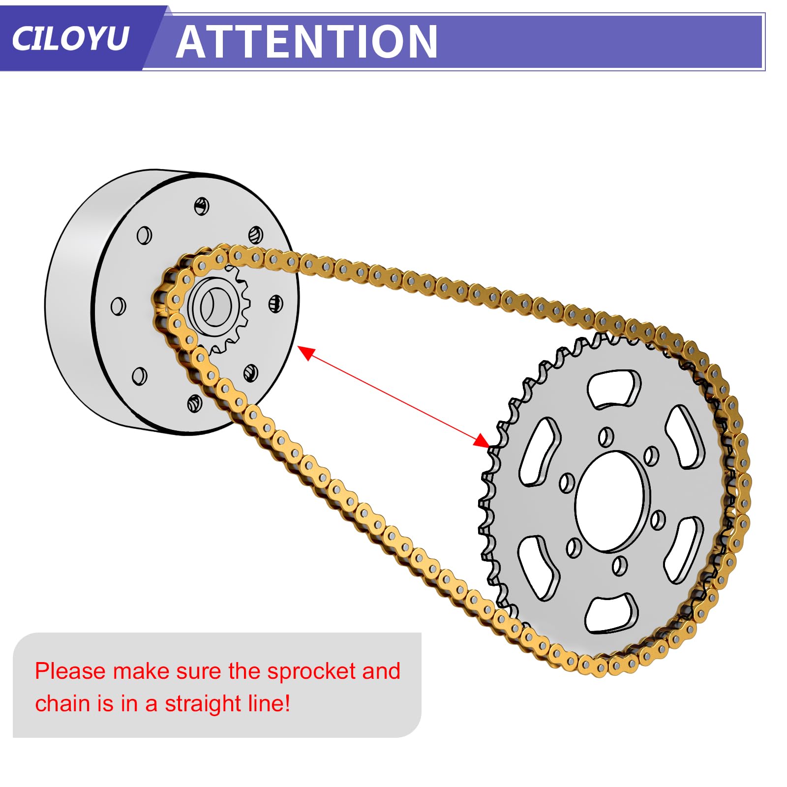 CILOYU gold 35 chain texture detail illustrating durable alloy steel