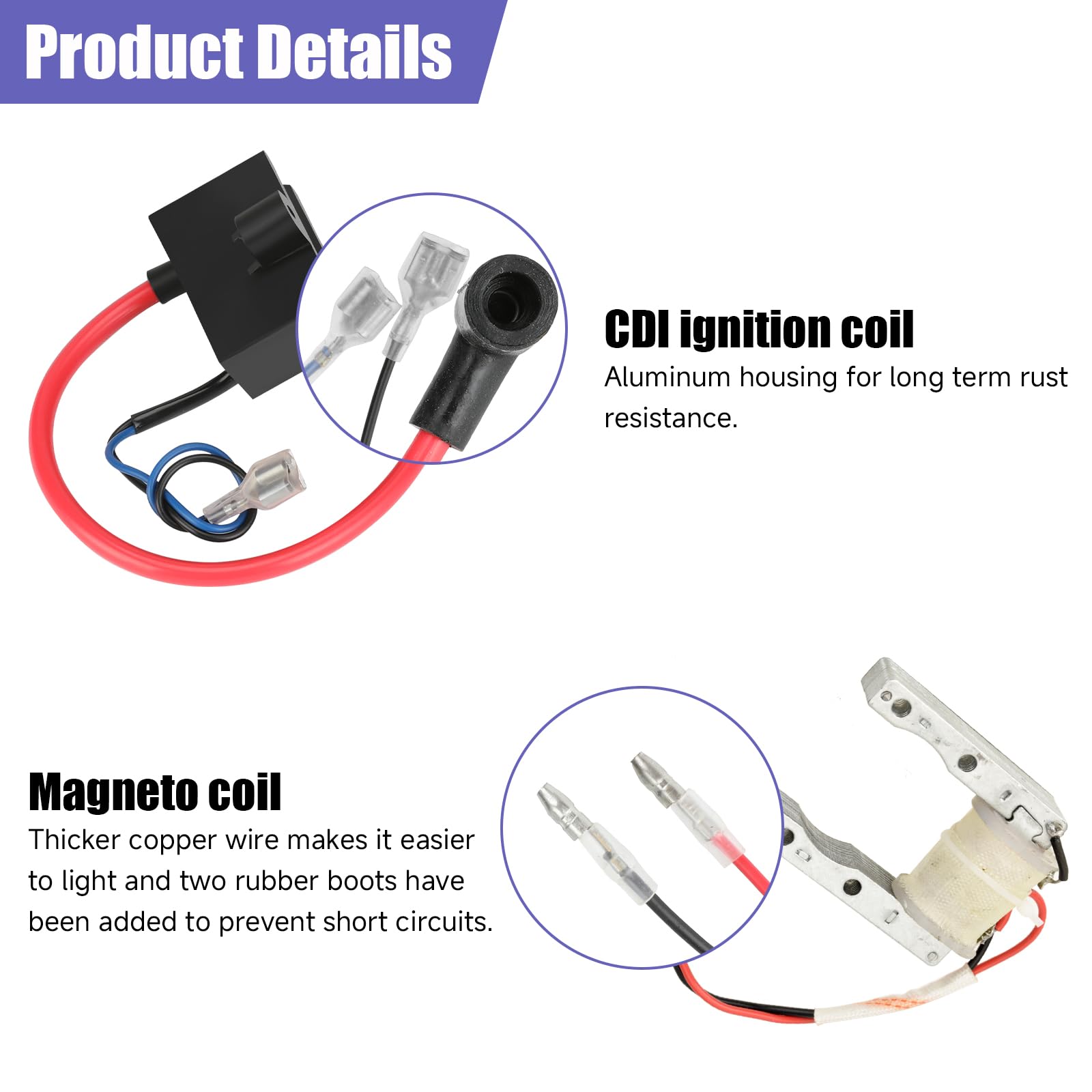 CILOYU complete kit laid out showing carburetor, CDI, magneto for easy replacement