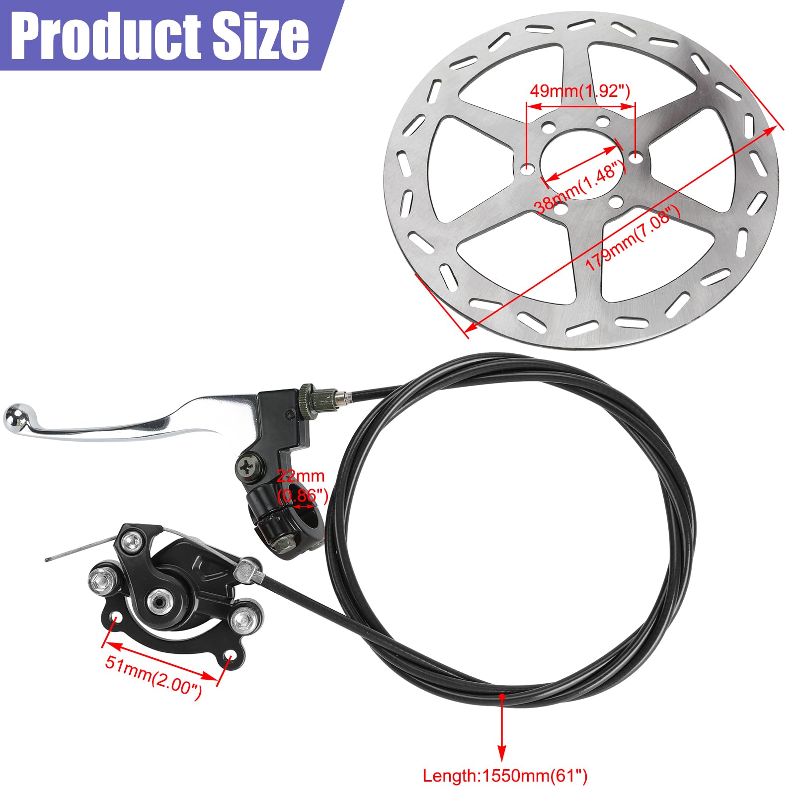 CILOYU lifestyle mini bike installed rear brake illustrating on-bike reliability