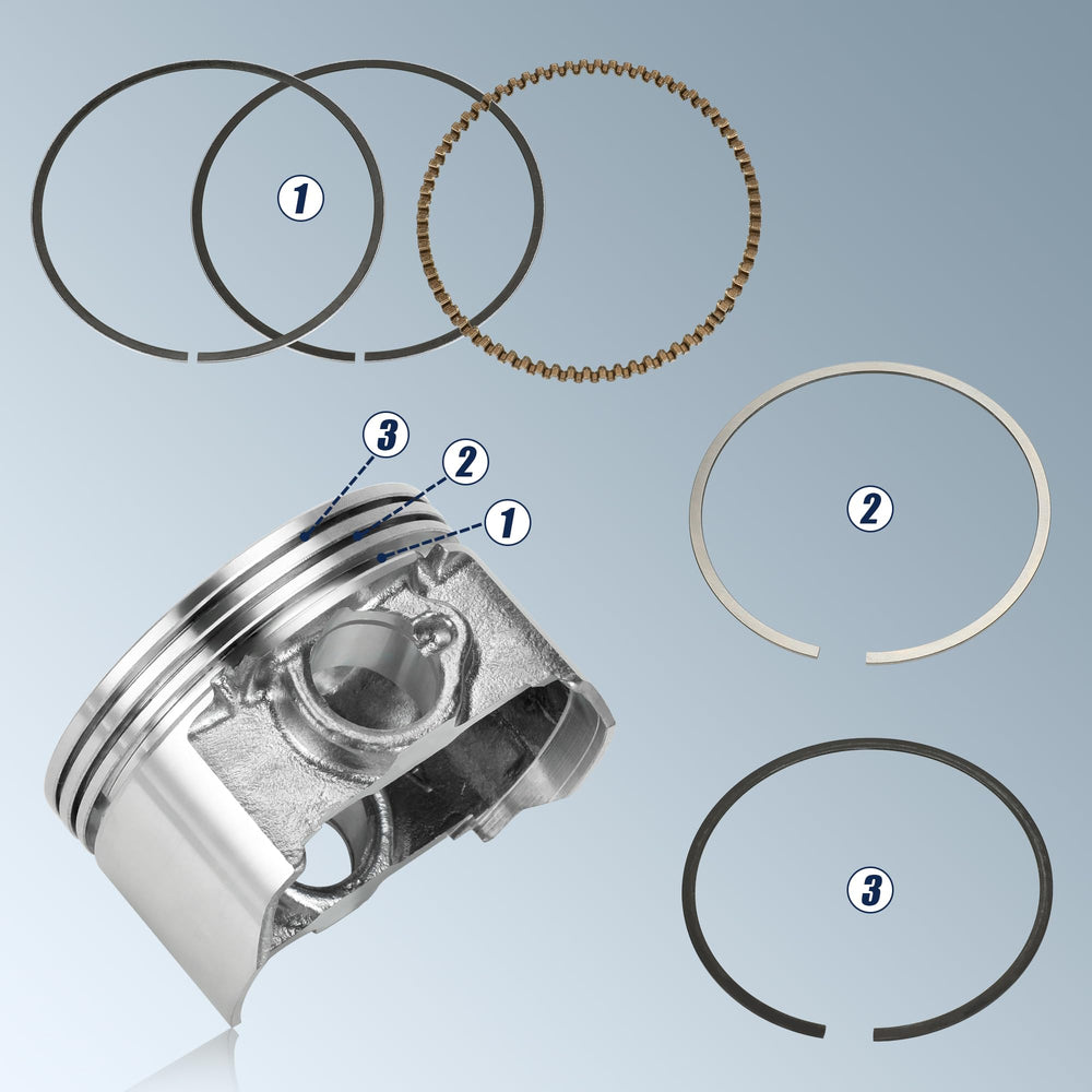 CILOYU piston kit in a mini bike engine bay during installation for real-world use