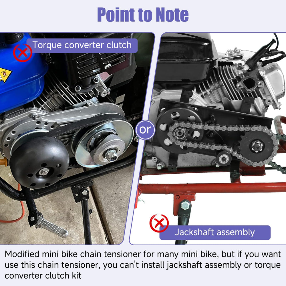 CILOYU tensioner showing corrected chain alignment preventing derailment and wear