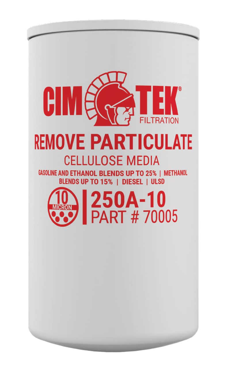 Cim-Tek front view of spin-on filter showing compact housing and model identification, protecting equipment