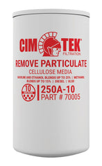 Cim-Tek front view of spin-on filter showing compact housing and model identification, protecting equipment