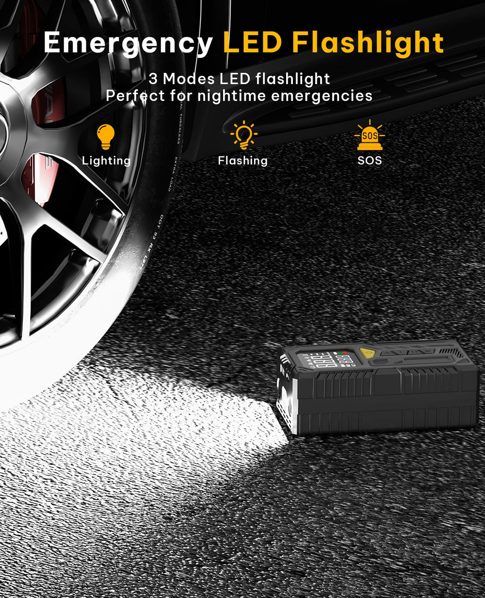 Cimesen in use on car tire demonstrating fast inflation benefit