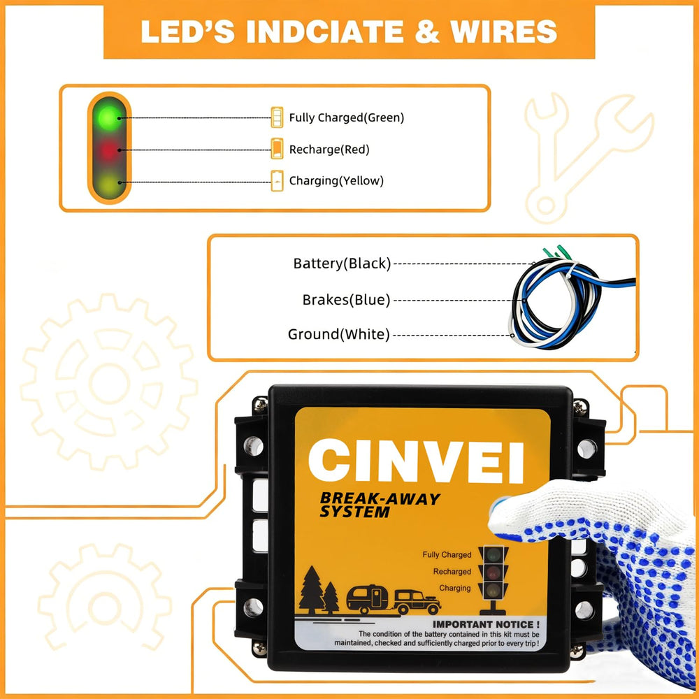 CINVEI color-coded wires white blue black for simple hookup and reduced install time benefits