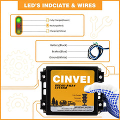 CINVEI color-coded wires white blue black for simple hookup and reduced install time benefits