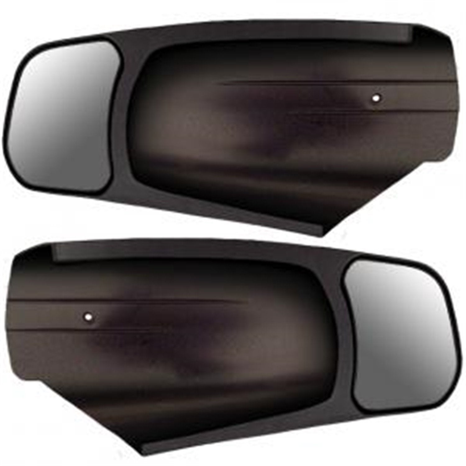 CIPA black towing mirror pair front view showing fit and enhanced visibility