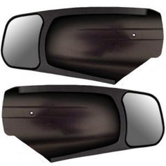 CIPA black towing mirror pair front view showing fit and enhanced visibility