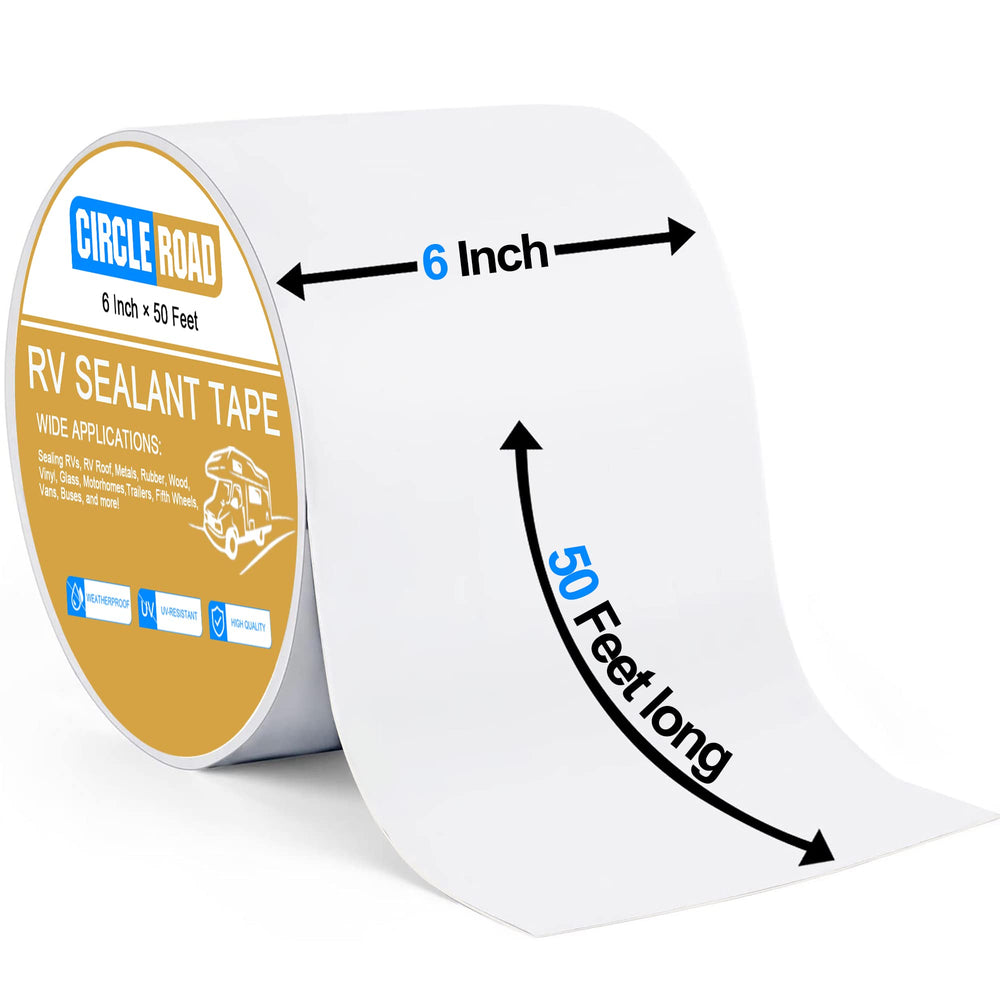 CircleRoad label showing 6" by 50' dimensions and product specifications benefit
