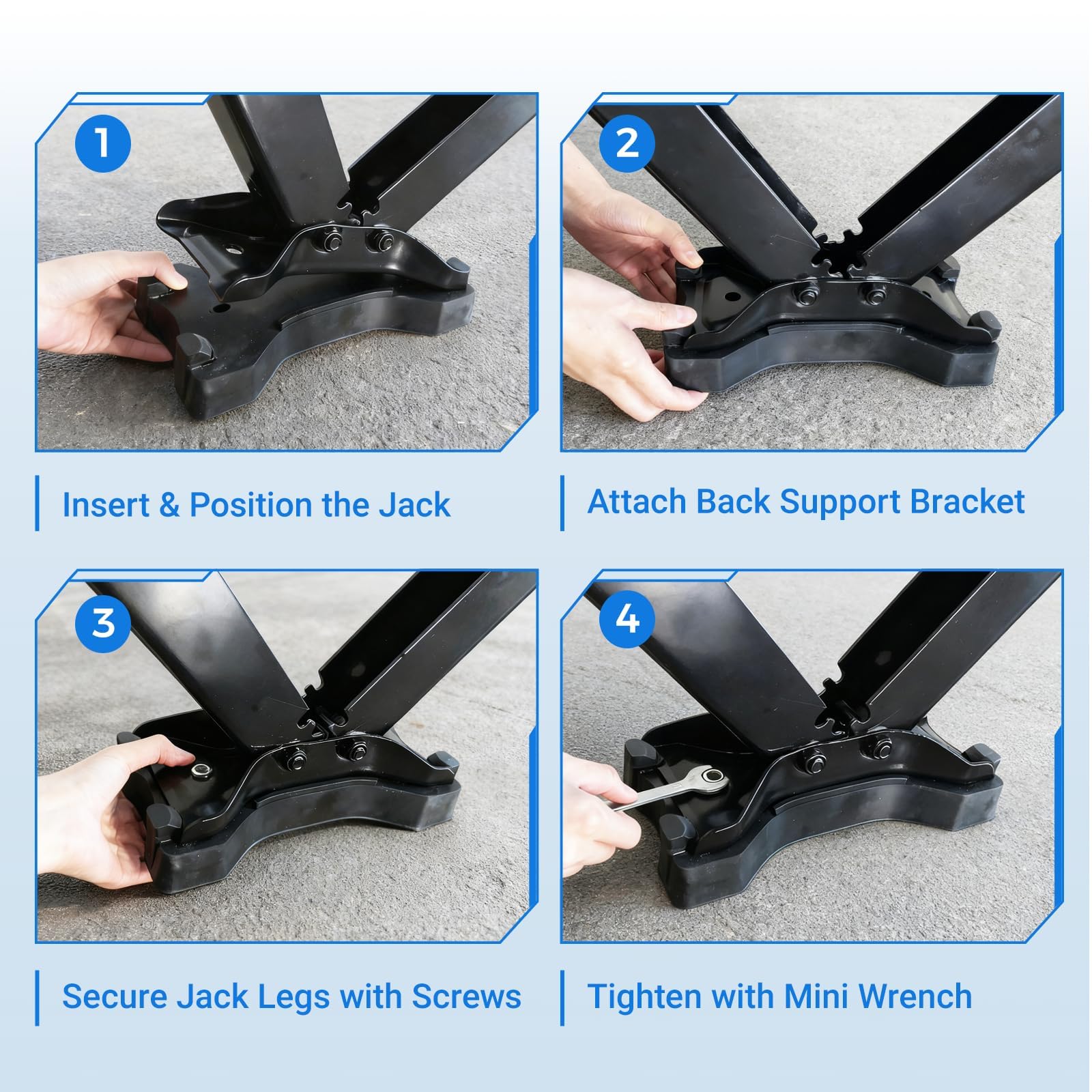 Ciseret pad bottom showing reinforced corners for improved traction