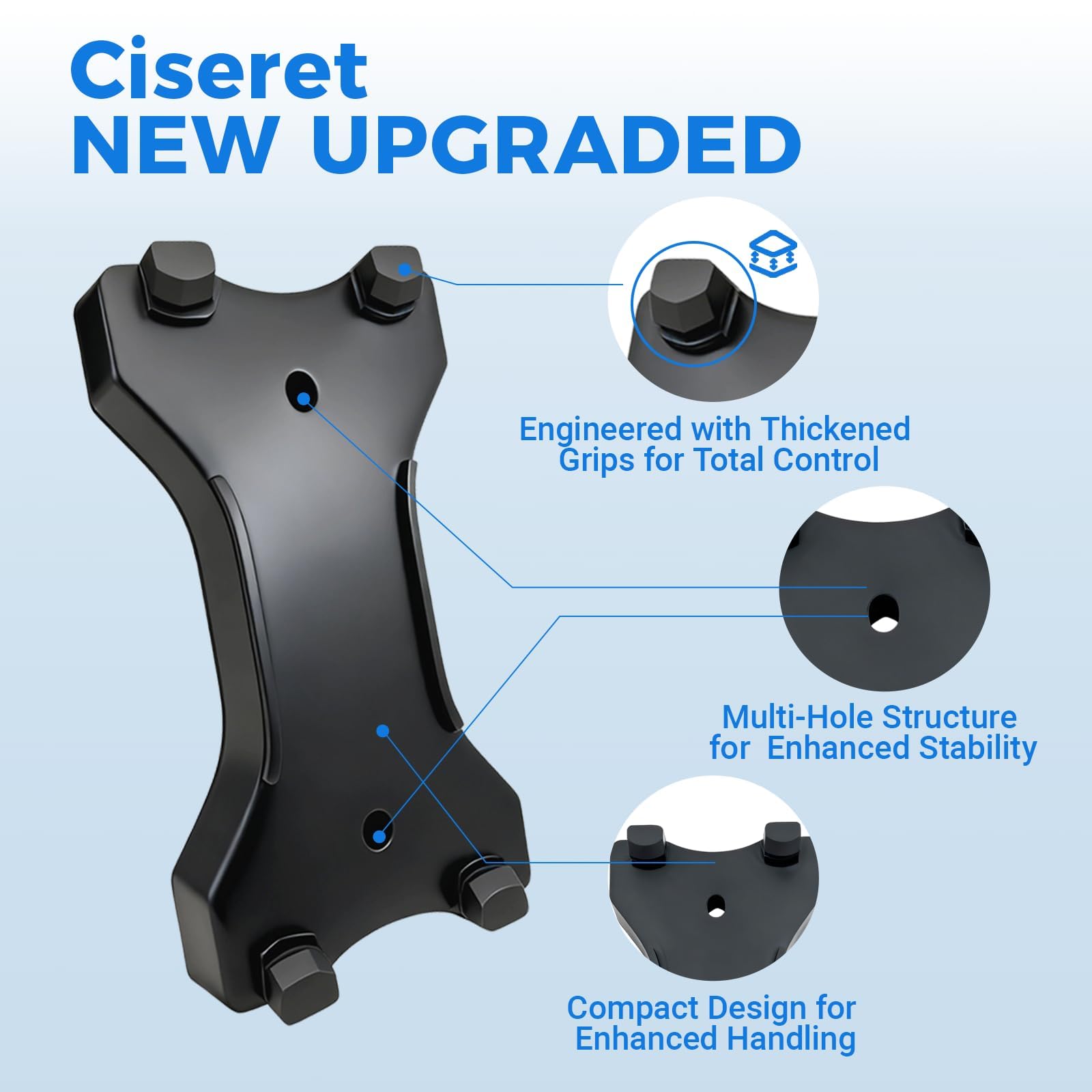 Ciseret pad held in hand illustrating compact lightweight portability