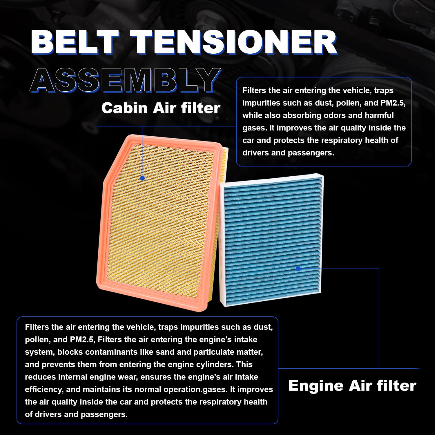 Citumo engine filter installed in engine bay protecting components and maintaining airflow