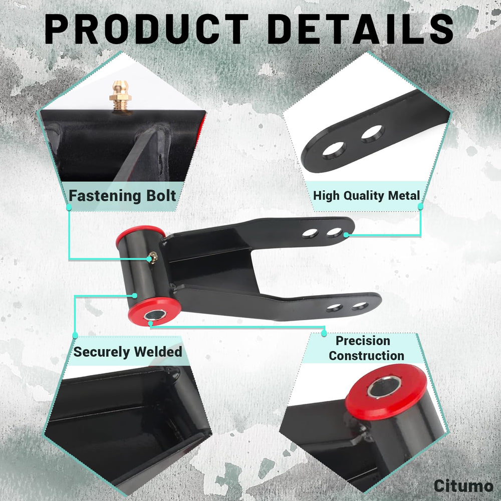 Citumo side profile shackle illustrating geometry and reliable 1–2 inch drop benefit
