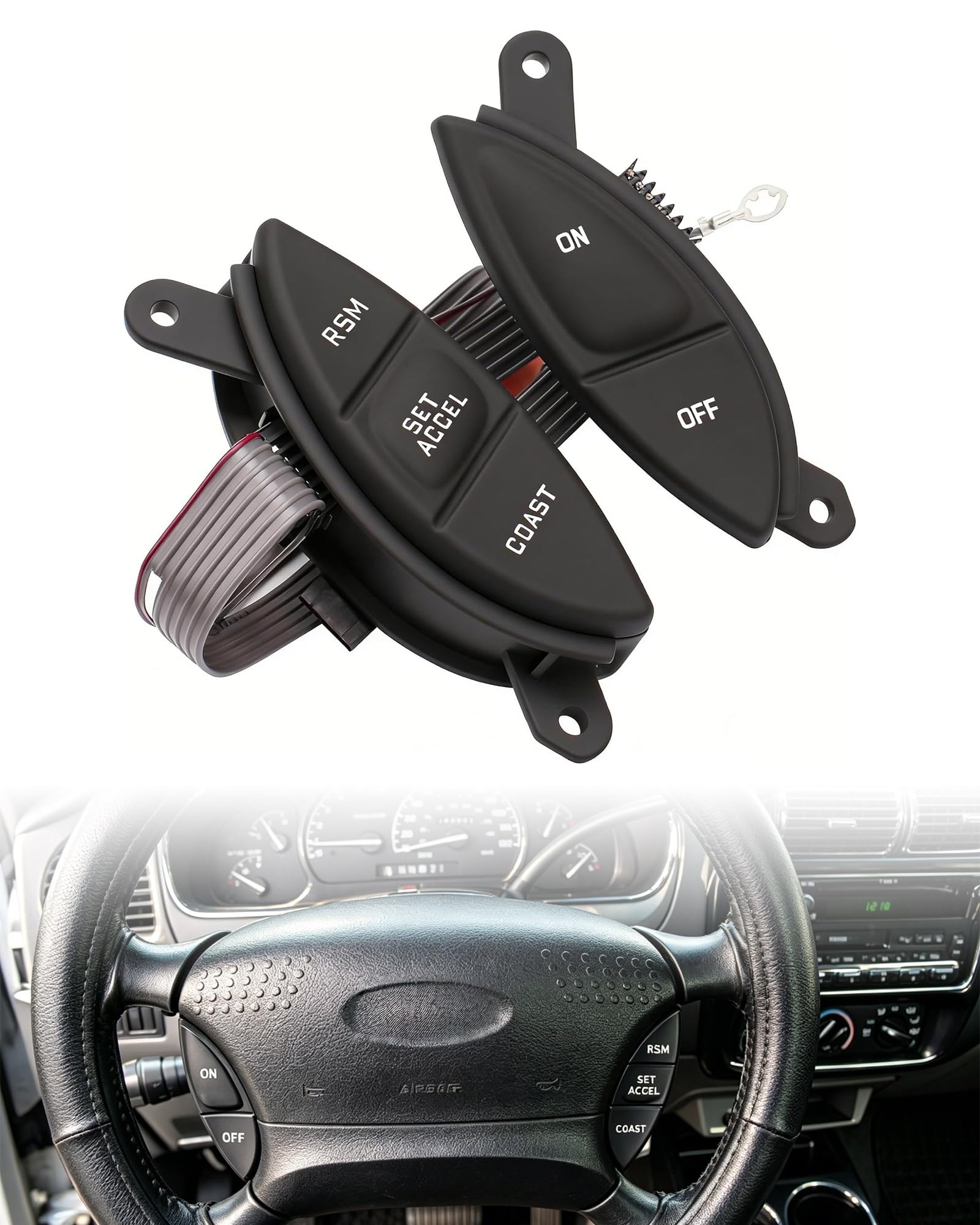 Citumo front view of cruise control switch showing buttons and housing benefit: restores control