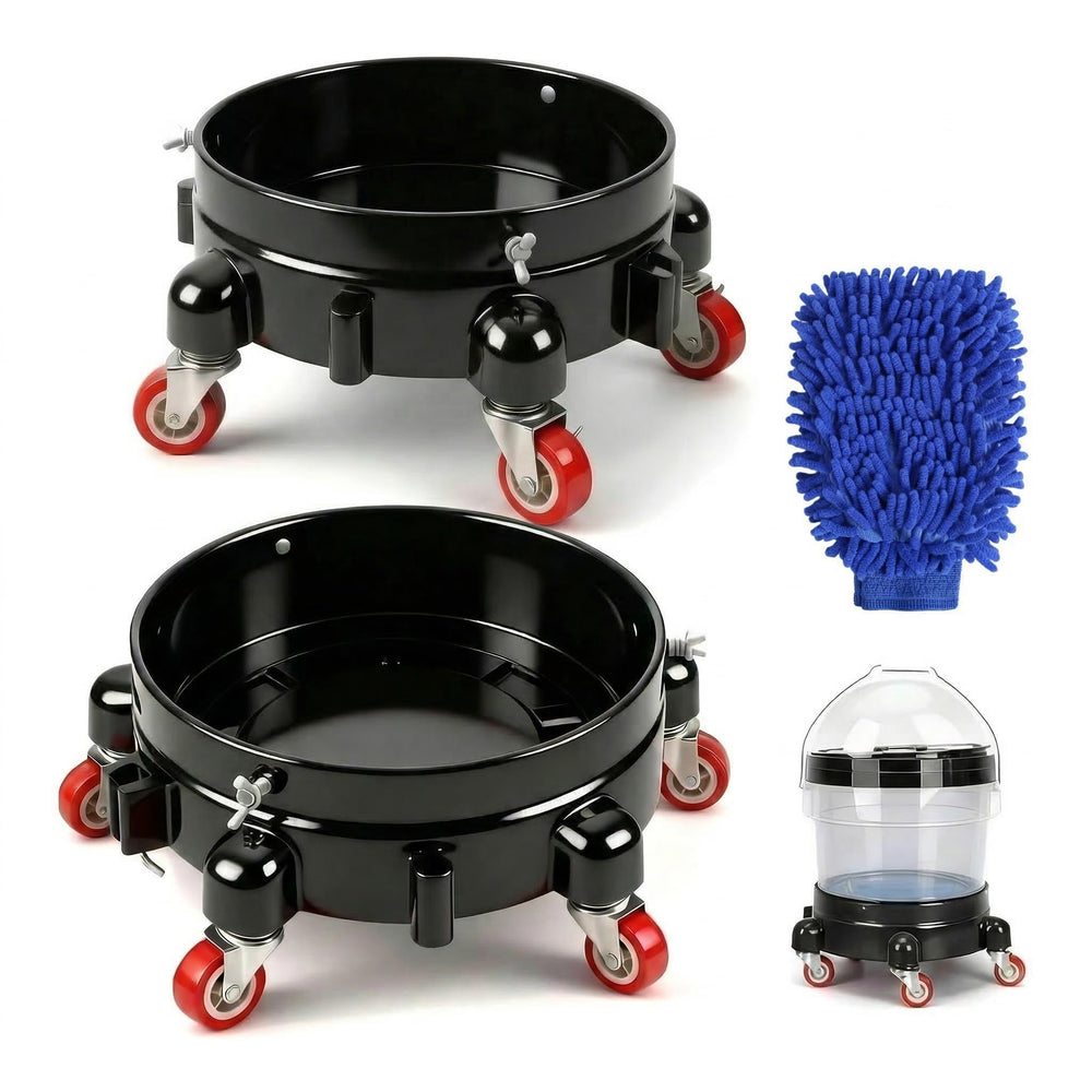 CJKKH front view of bucket dolly showing stable platform and five casters for easy mobility