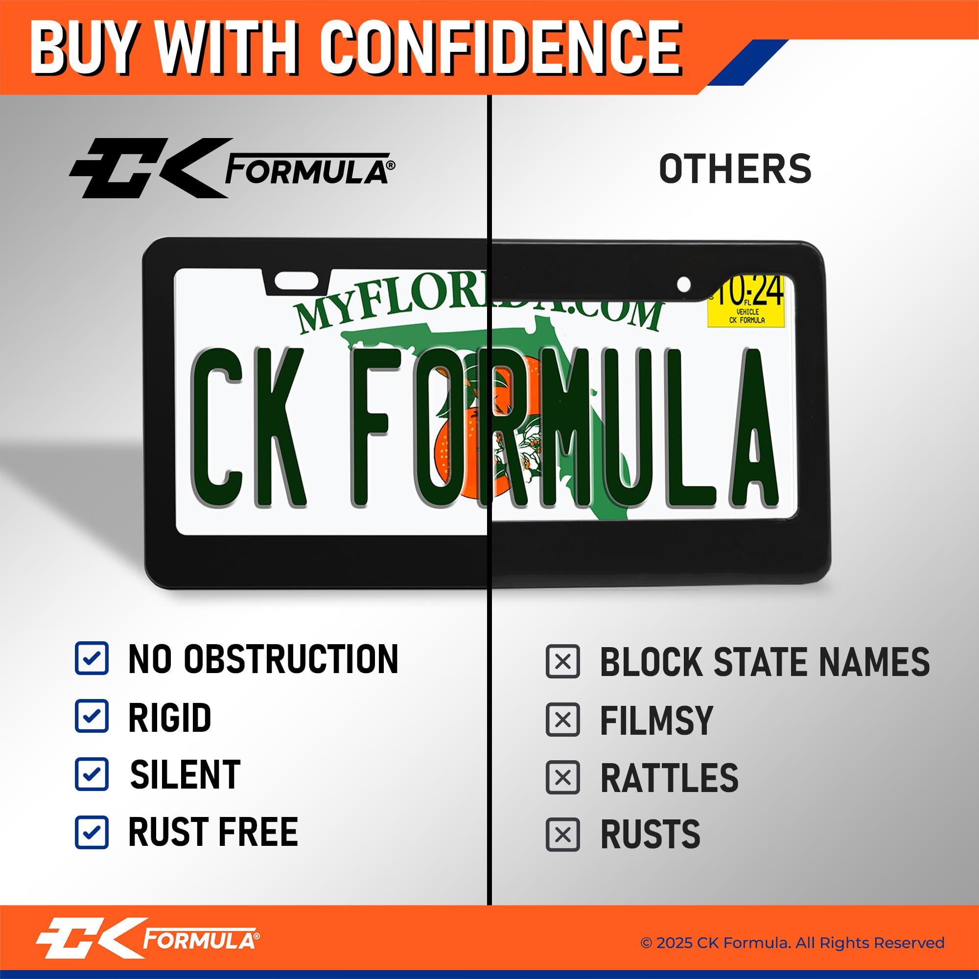 CK FORMULA included screws, foam pads, locking clips and matching caps