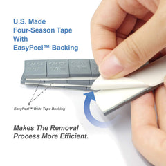 CKAuto adhesive back detail with U.S. tape for reliable year-round sticking