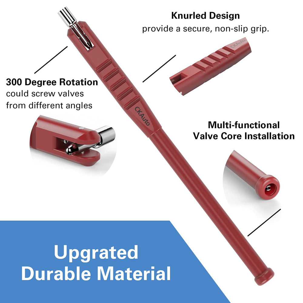 CKAuto tool in use on a wheel illustrating safe valve stem installation benefit