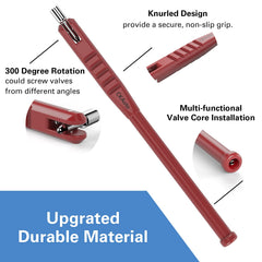 CKAuto tool in use on a wheel illustrating safe valve stem installation benefit