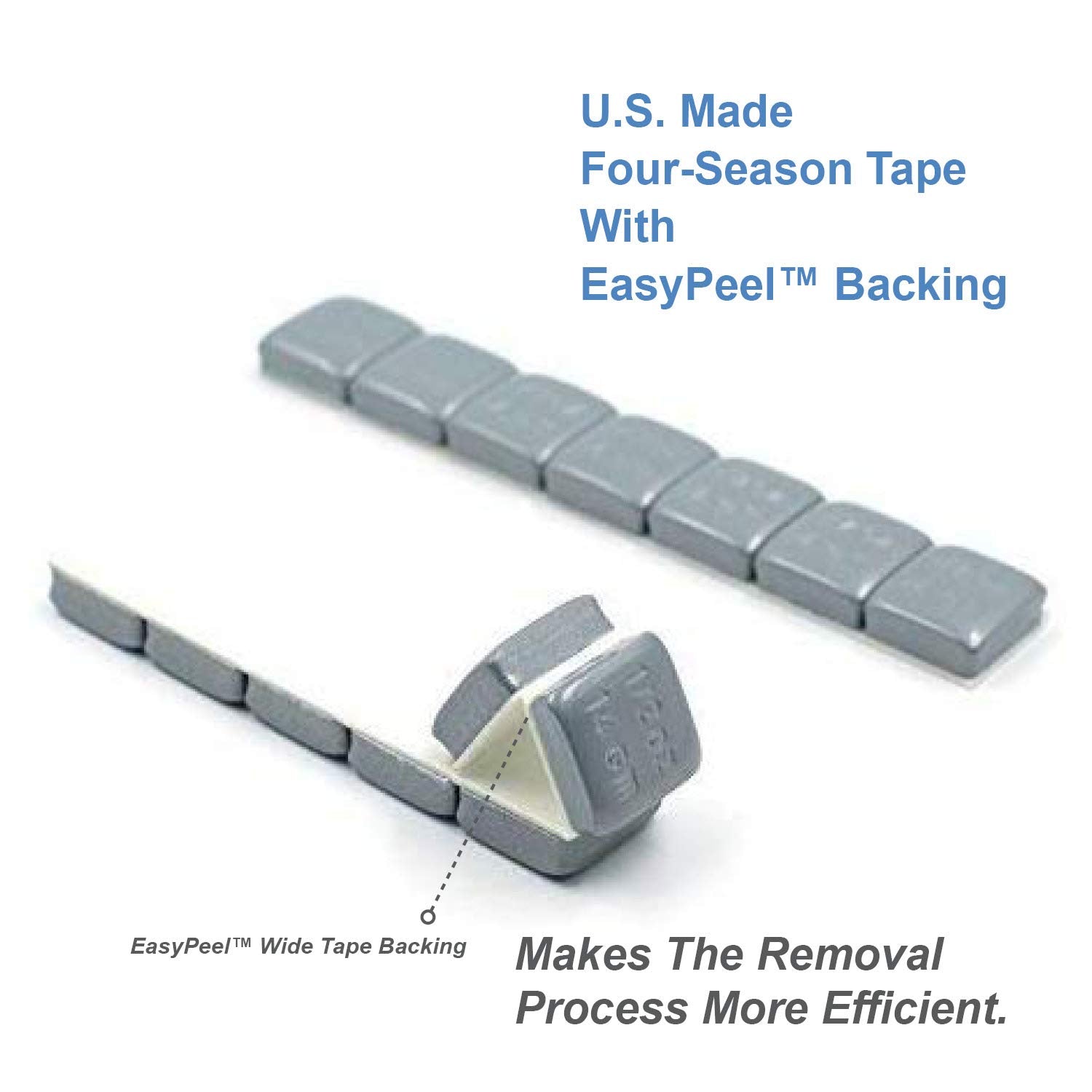 CKAuto segment peeled from strip showing U.S. four-season tape for strong adhesion
