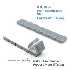CKAuto segment peeled from strip showing U.S. four-season tape for strong adhesion