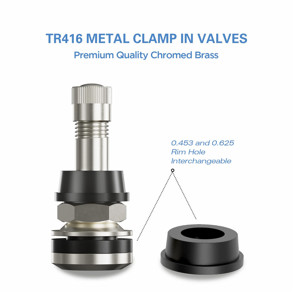 CKAuto valve stem installed on wheel demonstrating secure, leak-resistant seal