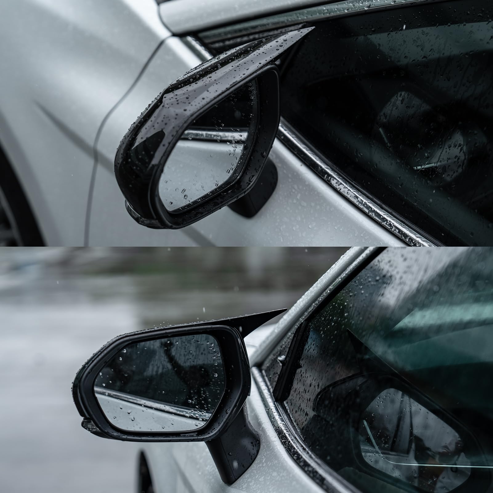 CKE mirror cover held in hand to show scale and easy on-car installation