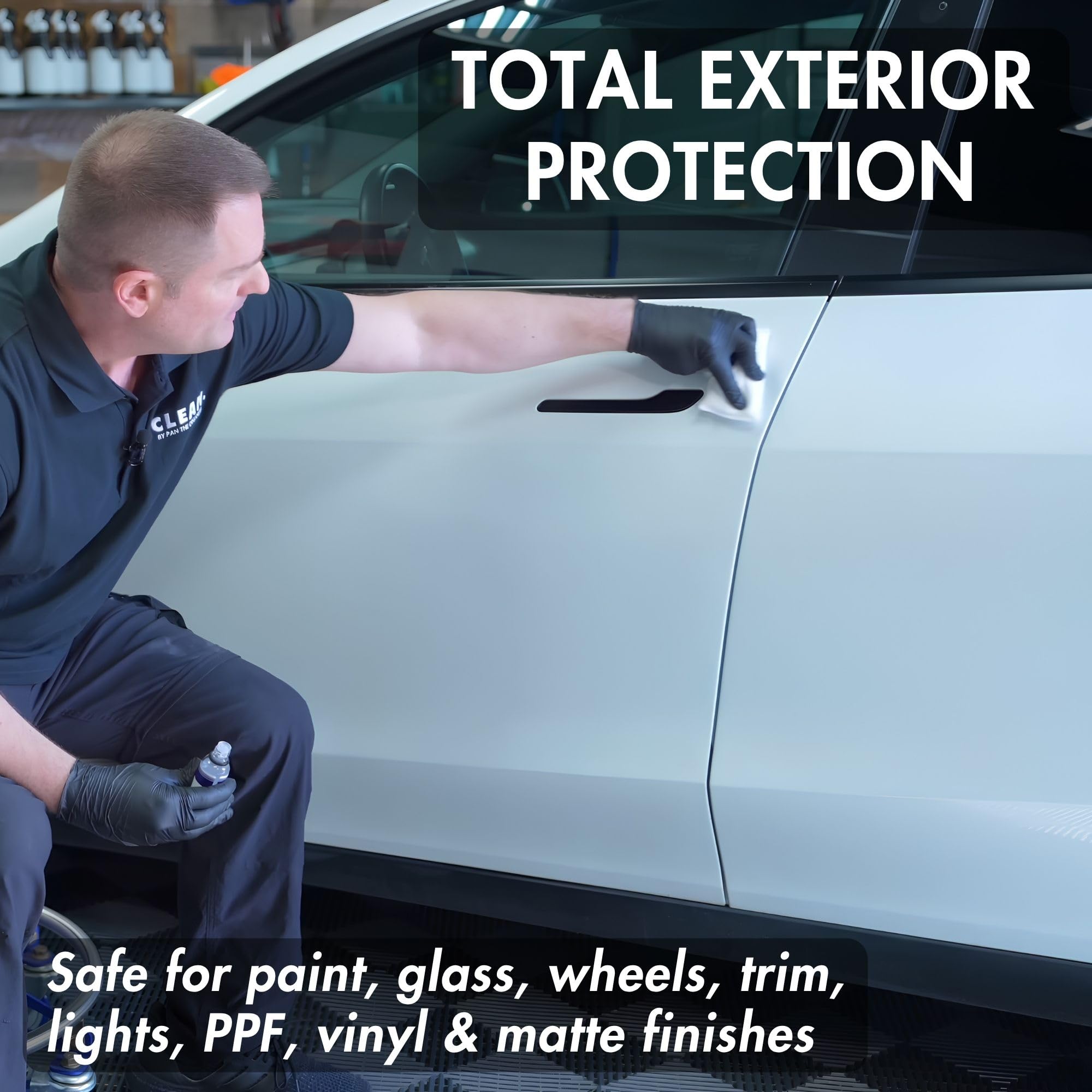 CLEAN. water beading on coated paint demonstrating extreme hydrophobic protection