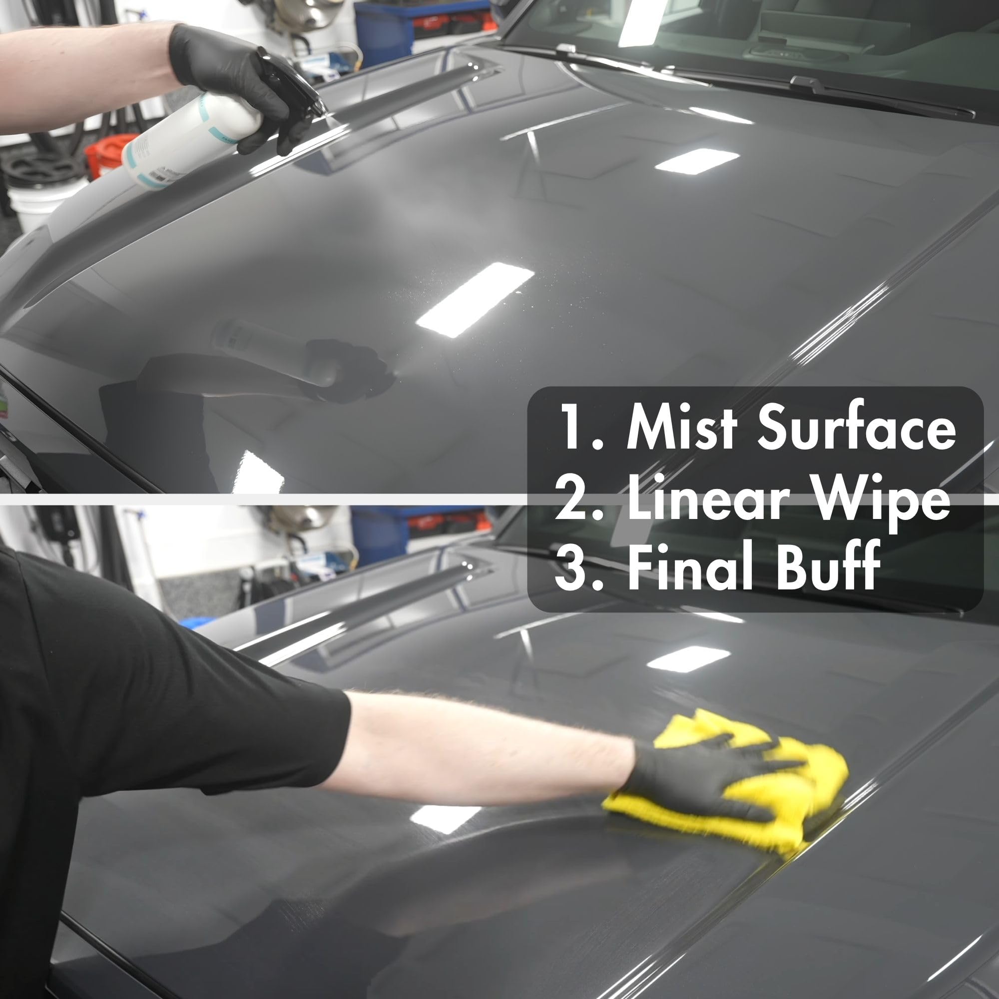 CLEAN. used on car paint panel showing clean surface ready for coating