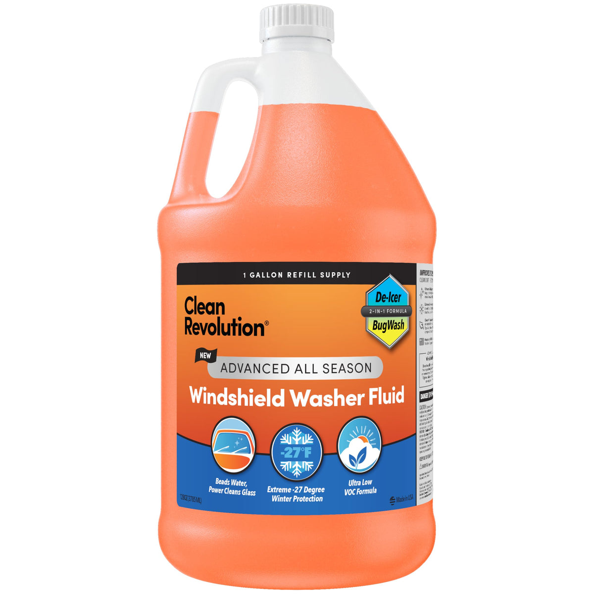 Clean Revolution front bottle showing product branding and usage benefit