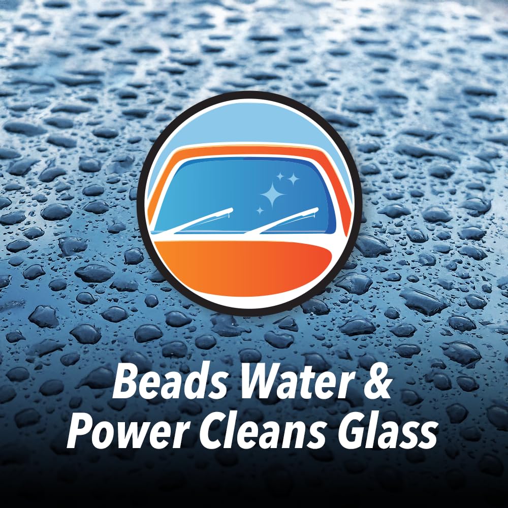 Clean Revolution fluid beading on glass showing improved water shedding and visibility