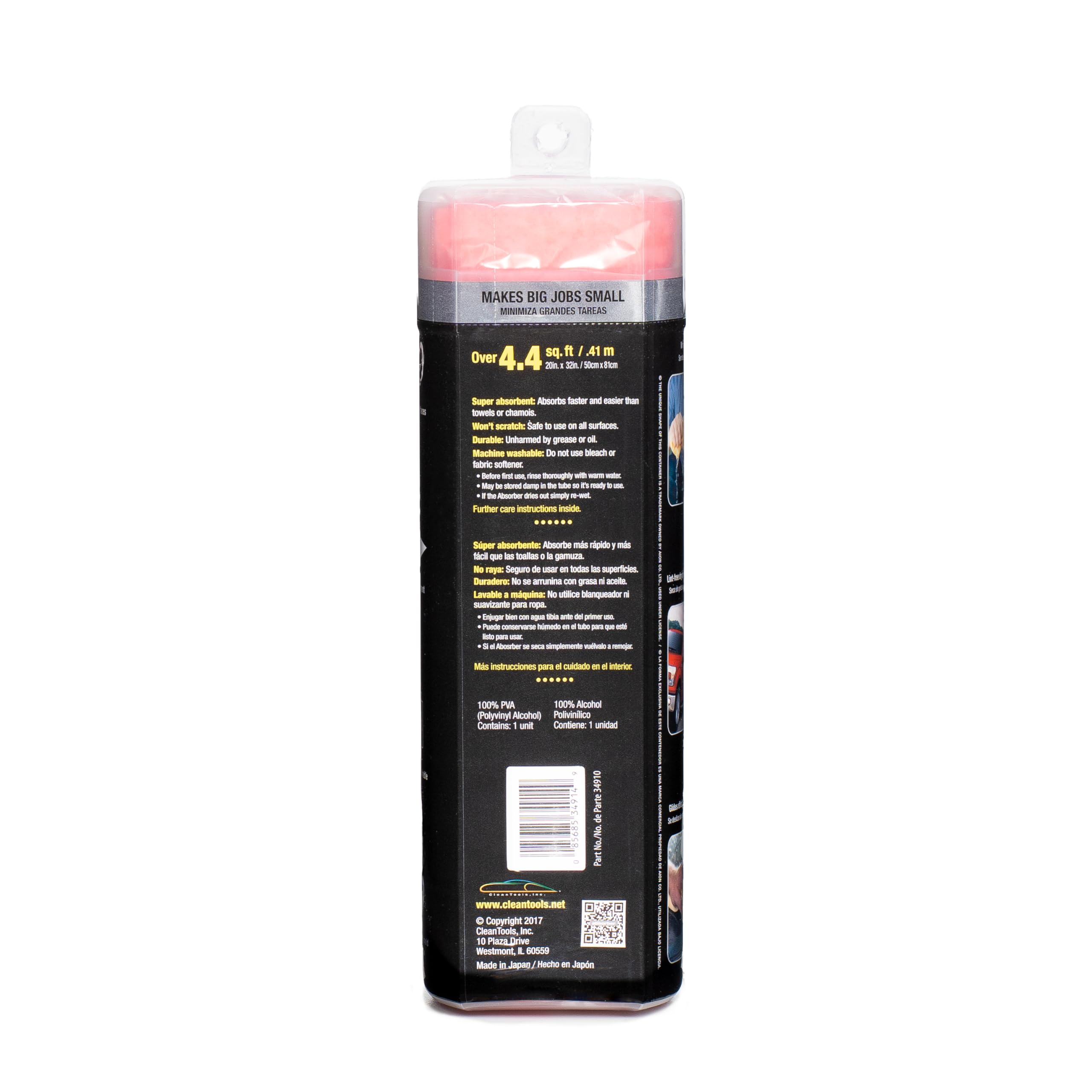 CleanTools Absorber XXL next to hands to show large 32x20 size for fewer passes