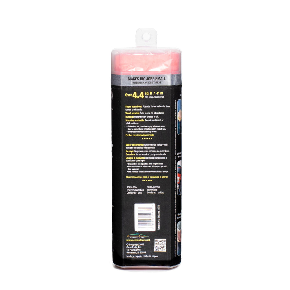 CleanTools Absorber XXL next to hands to show large 32x20 size for fewer passes