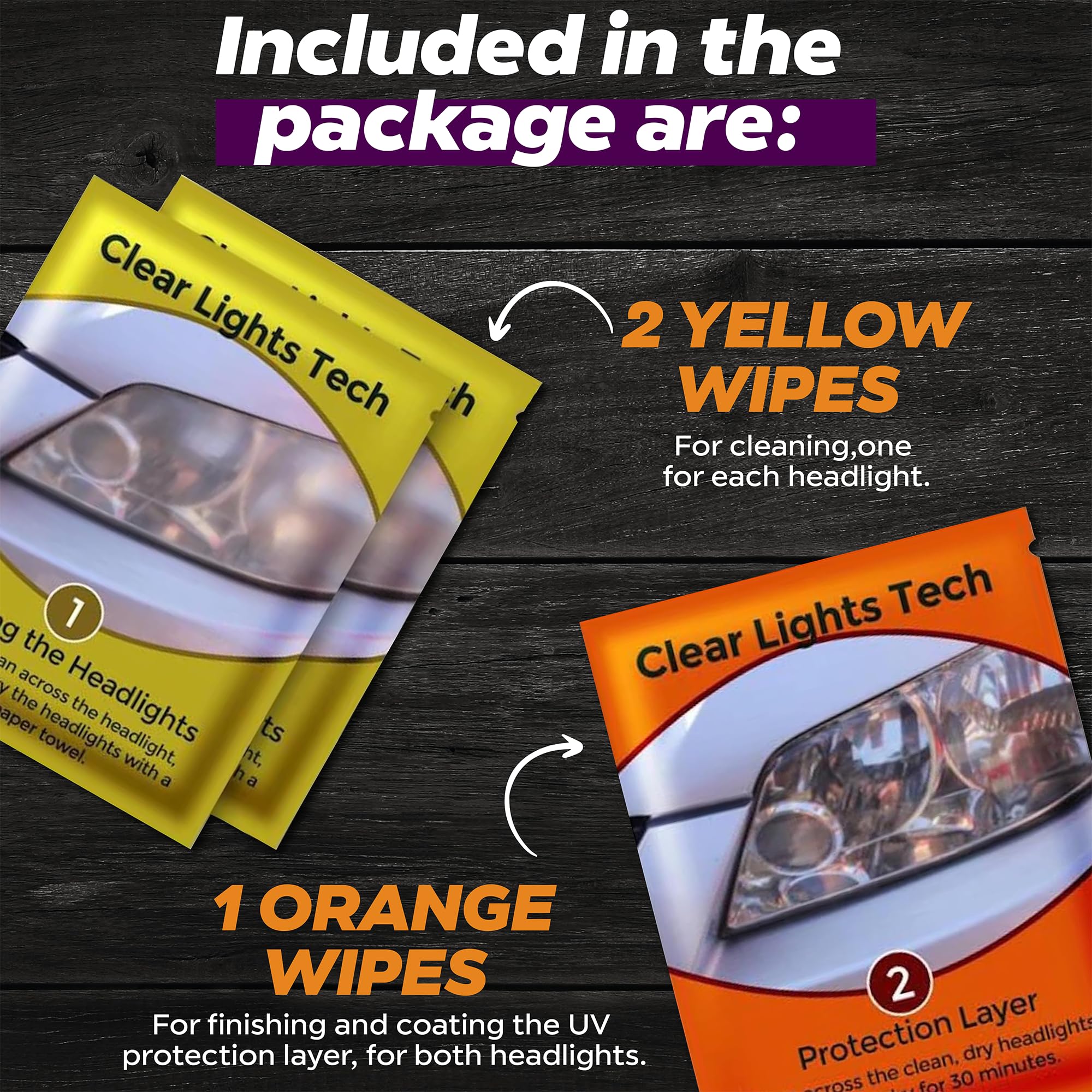 Clear Lights Tech kit contents with instruction card for easy use