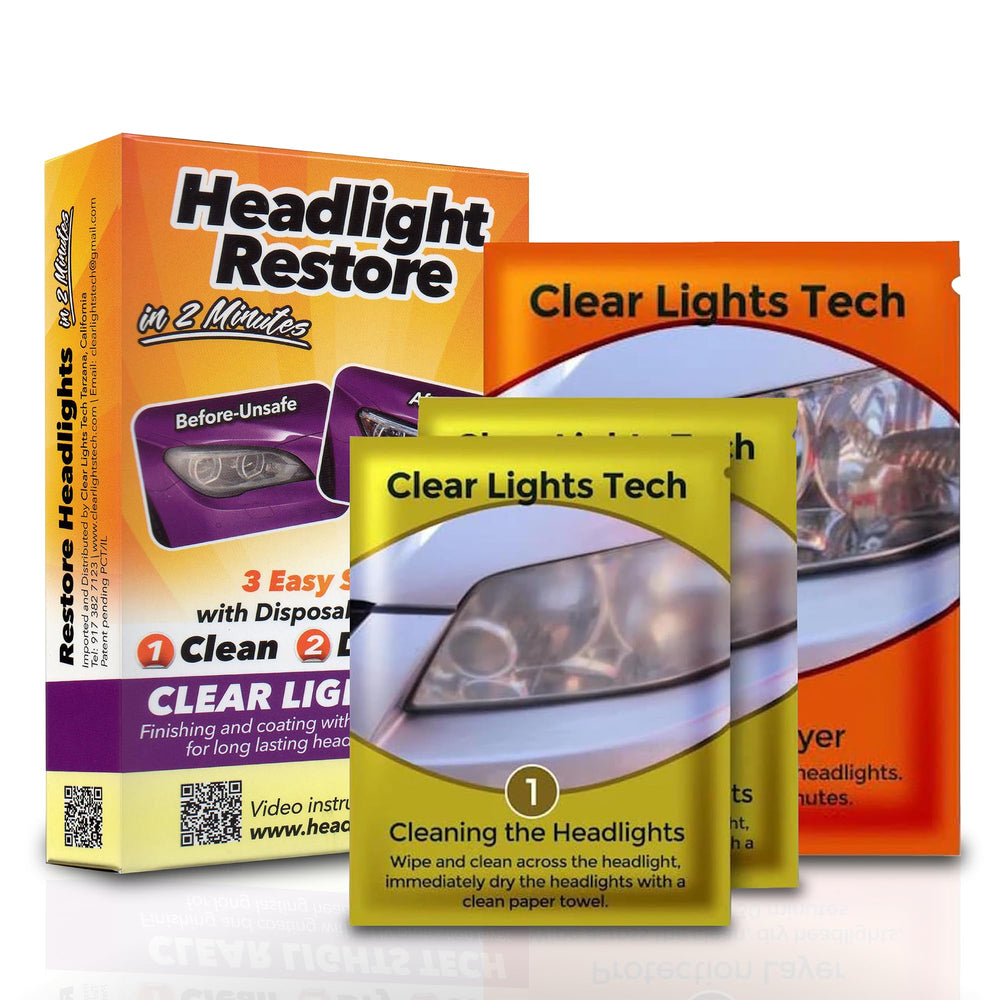 Clear Lights Tech front packaging showing kit contents and benefits
