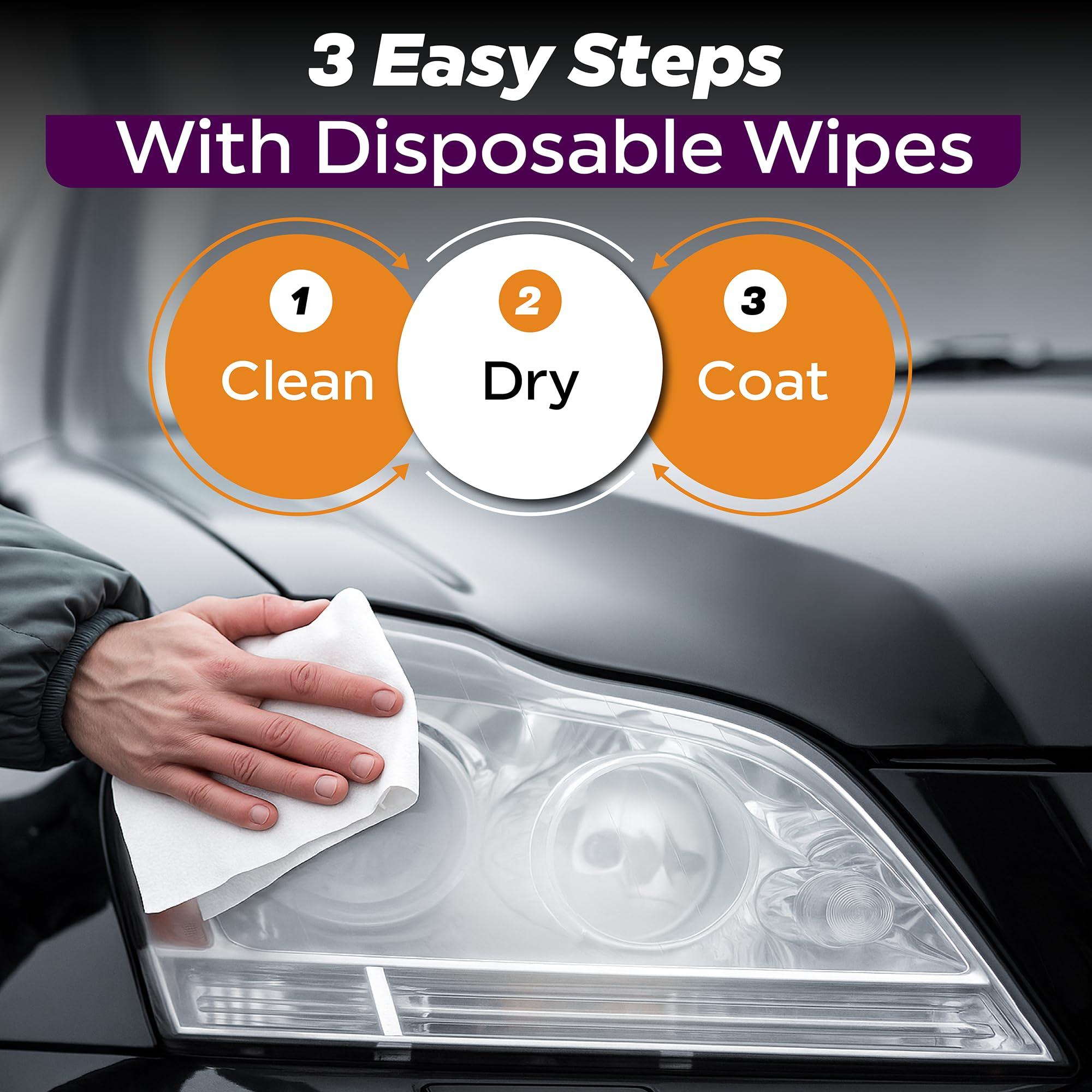 Clear Lights Tech applying protective wipe to lens for UV defense