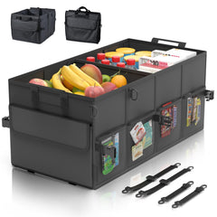 CLESOO front view showing sturdy cargo caddy and labels for durable benefit