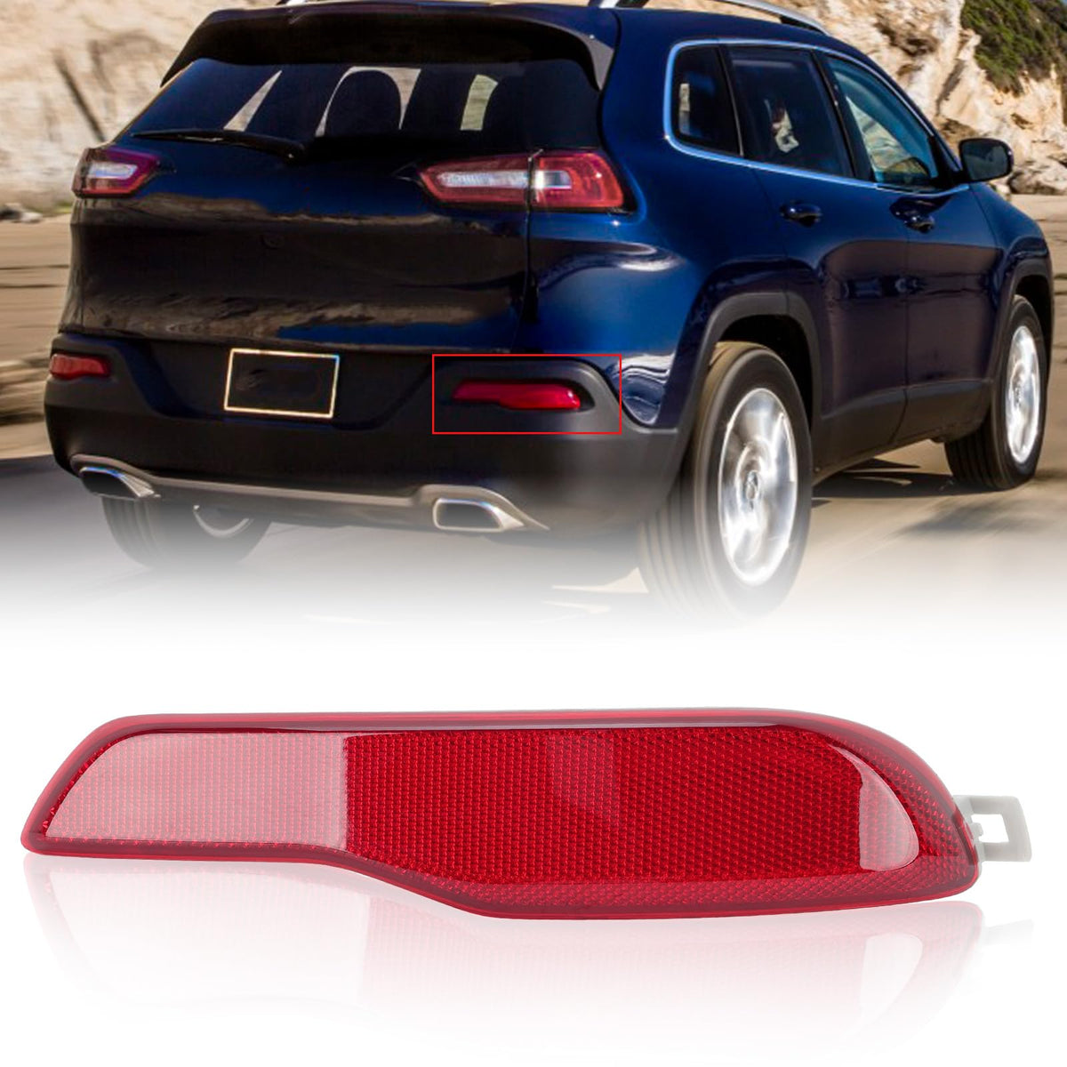 Clidr rear reflector right front view showing clean OEM look and fit