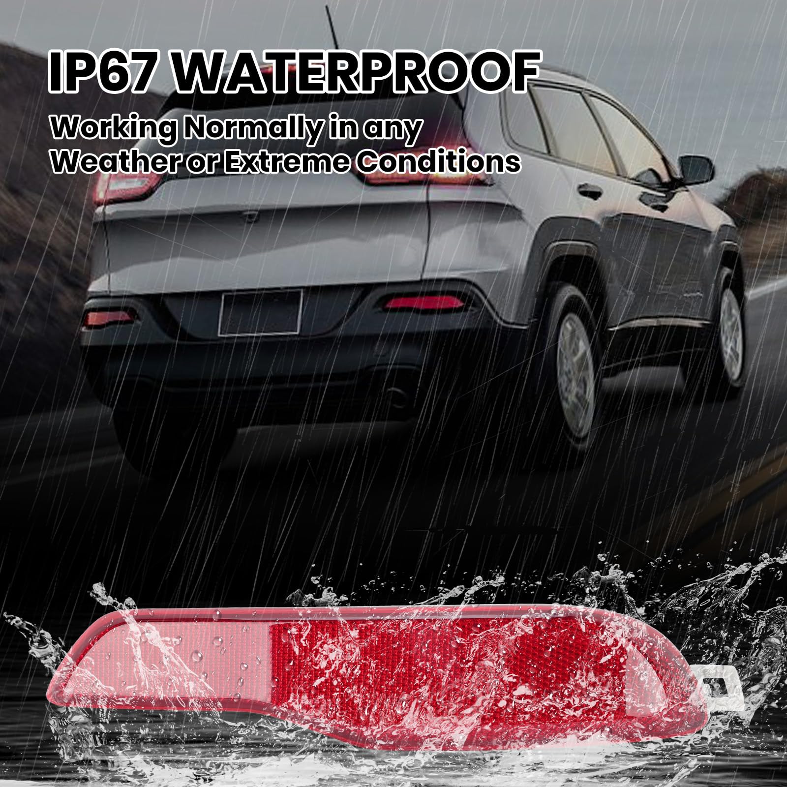 Clidr reflector installed on Jeep Cherokee passenger side improving visibility