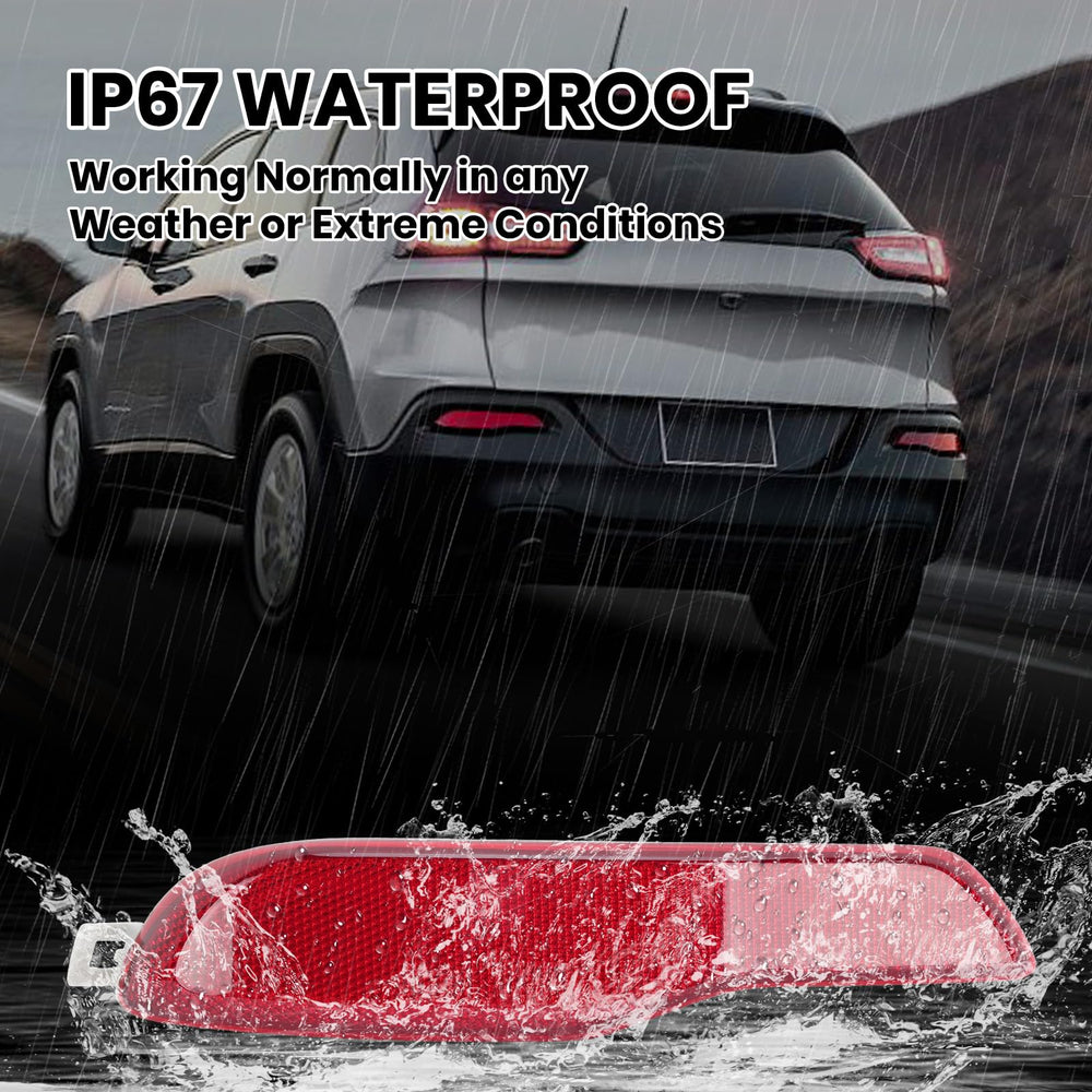 Clidr reflector mounted on Jeep Cherokee bumper demonstrating proper alignment and visibility