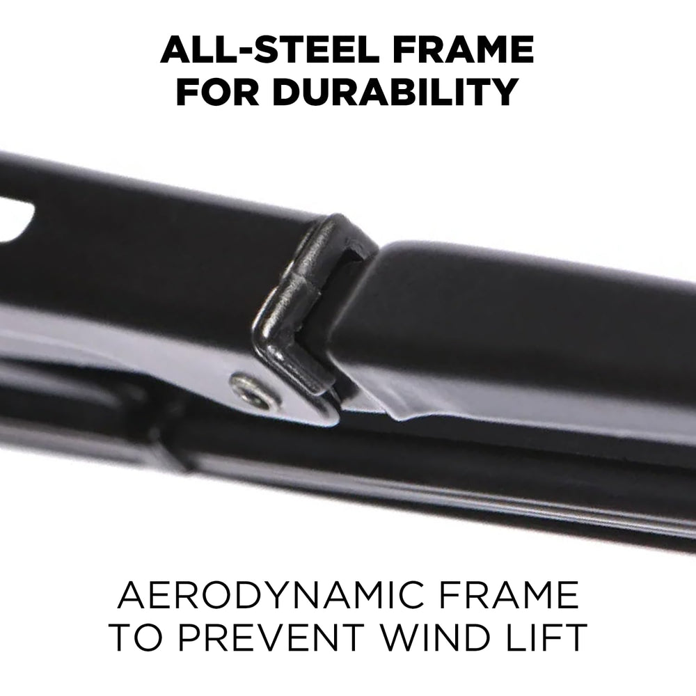 Clix Wipers steel frame detail demonstrating even pressure and long-lasting strength