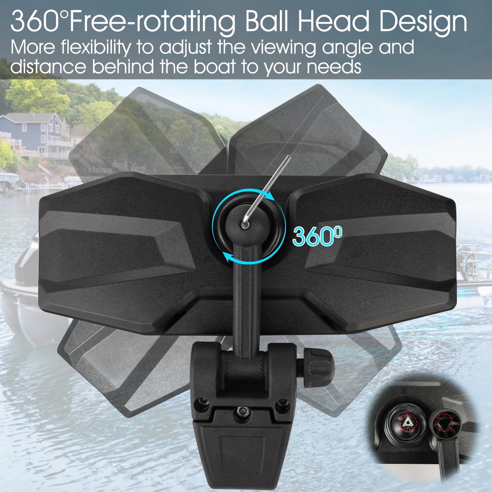 CLLOMAGY mounted on pontoon top rail demonstrating easy clamp-on installation