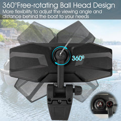CLLOMAGY mounted on pontoon top rail demonstrating easy clamp-on installation